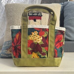 Vtg L.L. Bean Floral Mini Tote